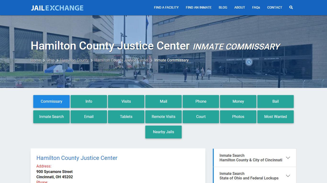 Hamilton County Justice Center Inmate Commissary - Jail Exchange